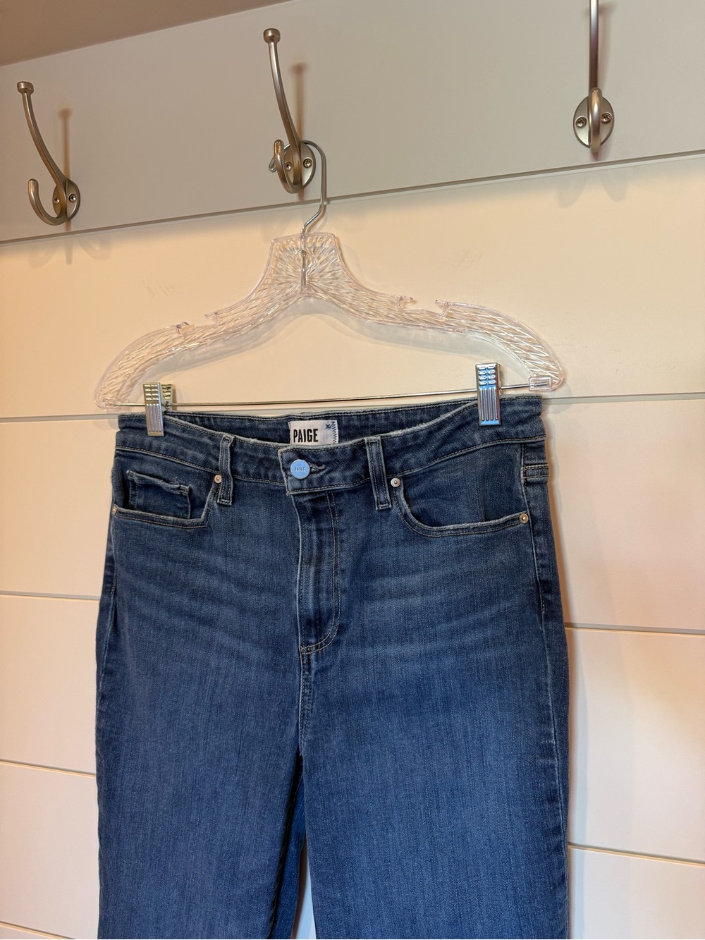Paige High Rise Laurel Canyon Women's Bootcut Jean Dark Wash Jacques Stretch 32 - Picture 5 of 10